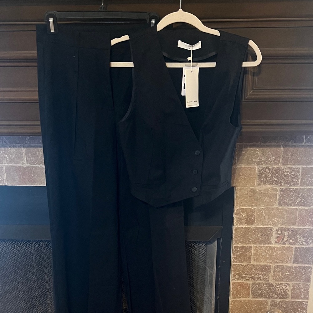 Commense Black Pantsuit Set